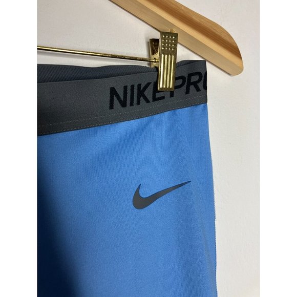Nike Pro Dri-Fit Women's Large Blue Capri Compression Leggings Pants - Picture 2 of 6
